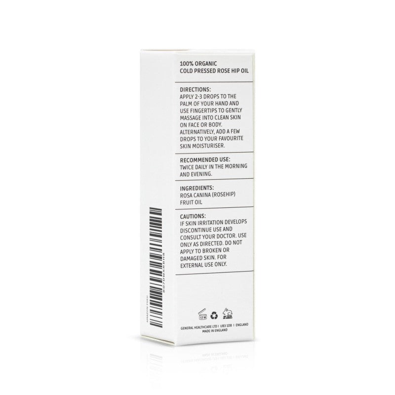 100% Organic Cold-Pressed Wild Rose Seed Oil – 30ml